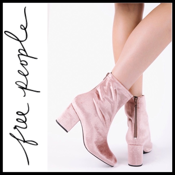 ❤️SIZE 11 Free People Block Heel Booties Pink - Picture 2 of 5